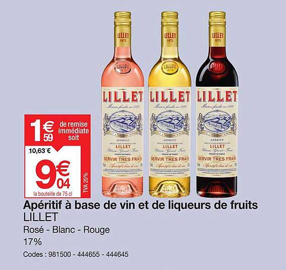 apéritif à base de vin et de liqueurs de fruits lillet