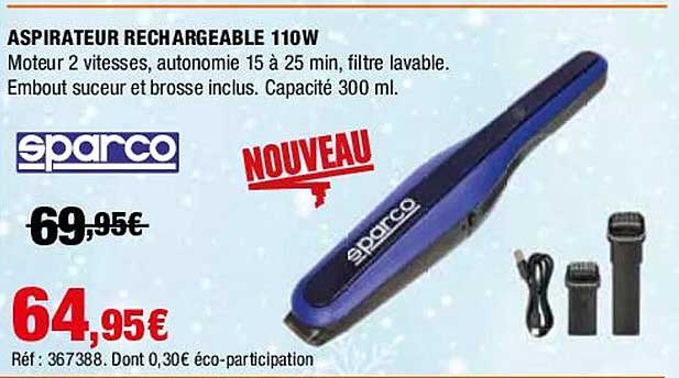 Aspirateur Rechargeable 110w Sparco