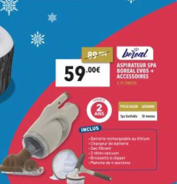 aspirateur spa boreal evos + accessoires