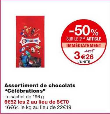 Assortiment De Chocolats "celebrations"