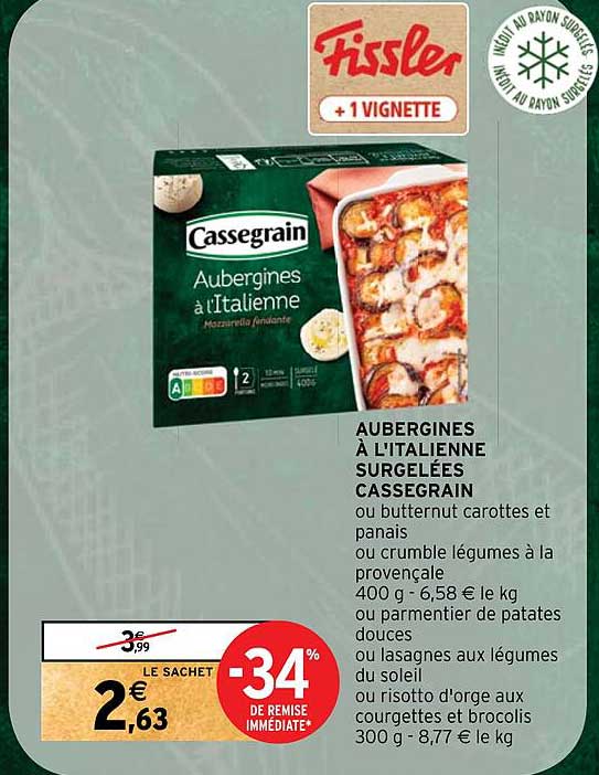 aubergines a l'italienne surgelees cassegrain