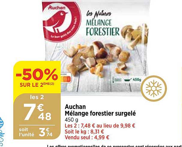 auchan mélange forestier surgelé