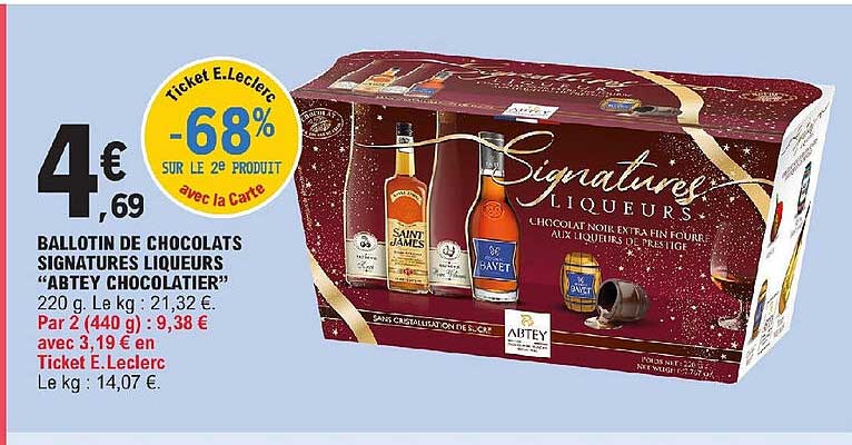 balllon de chocolats signatures liqueurs "abtey chocolatier"