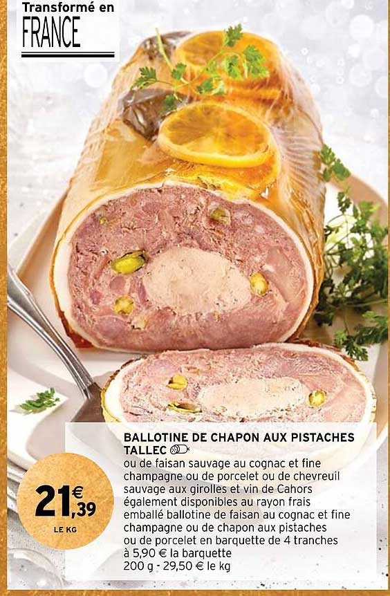 ballotine de chapon aux pistaches tallec
