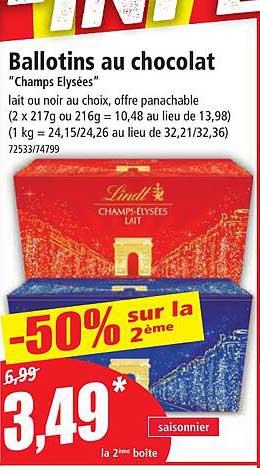 ballotins au chocolat "champs élysées"