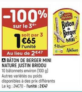 bâton de berger mini nature justin bridou