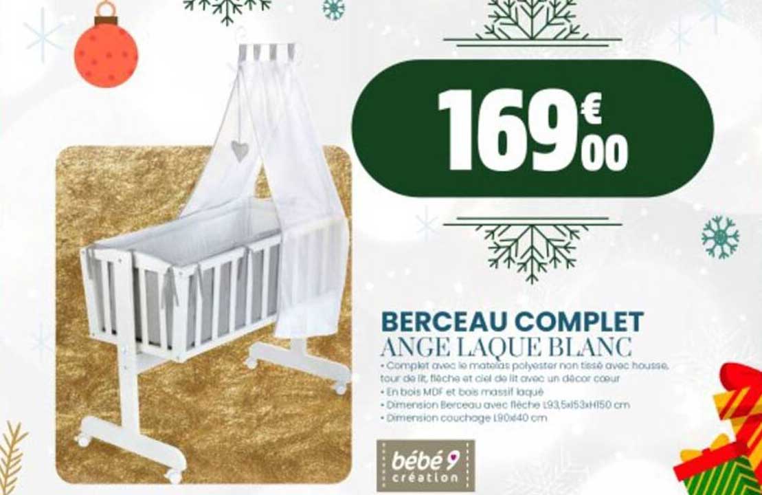 berceau complet ange laque blanc
