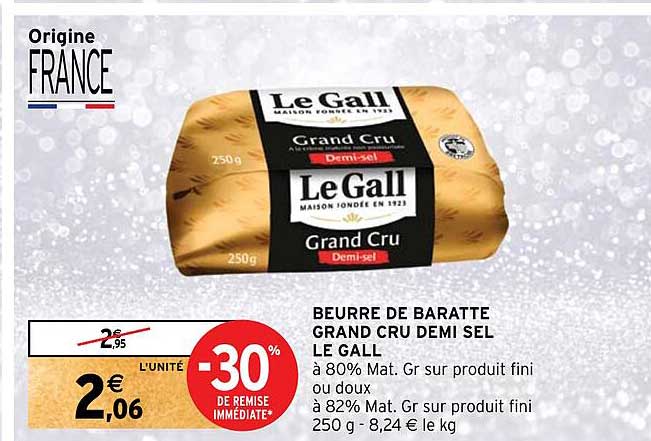 beurre de baratte grand cru demi sel le gall