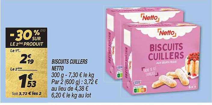 biscuits cuillers netto