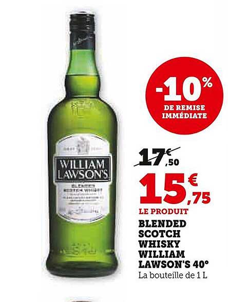 blended scotch whisky william lawson's 40°