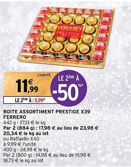 boite assortiment prestige x39 ferrero