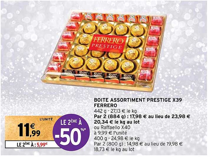 boîte assortiment prestige x39 ferrero