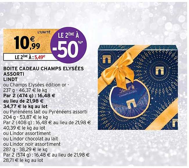 boite cadeau champs elysees assorti lindt
