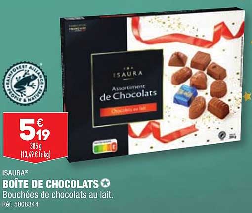 boîte de chocolats isaura
