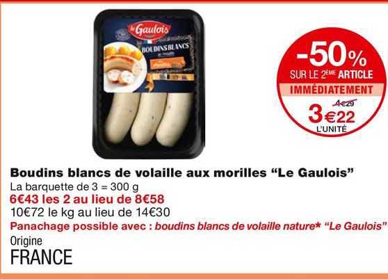 boudins blanca de volaille aux morilles "le gaulois"