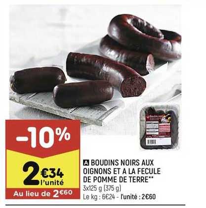 boudins noirs aux oignons et à la fécule de pomme de terre