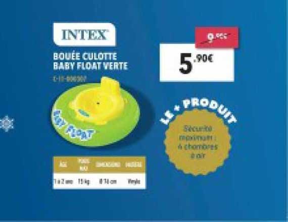 bouée culotte baby float verte intex