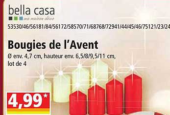 bougies de l'avent bella casa