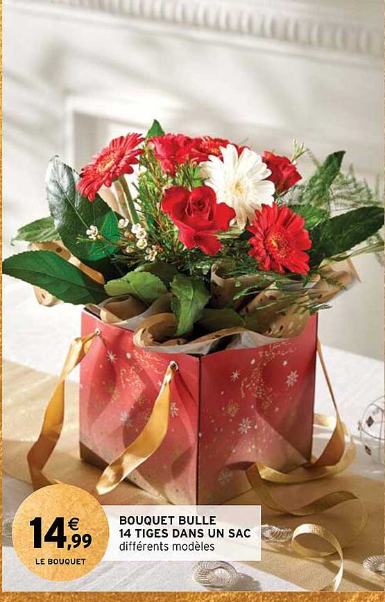 bouquet bulle 14 tiges dans un sac