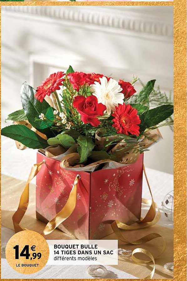 bouquet bulle 14 tiges dans un sac