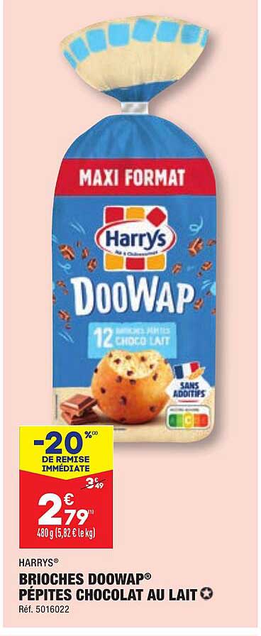 Brioches Doowap Pépites Chocolat Au Lait Harrys