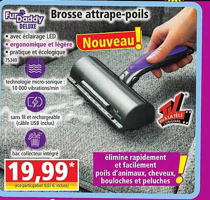 brosse attrape-poils fur daddy deluxe