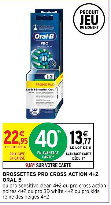 brossettes pro  cross action 4+2 oral b