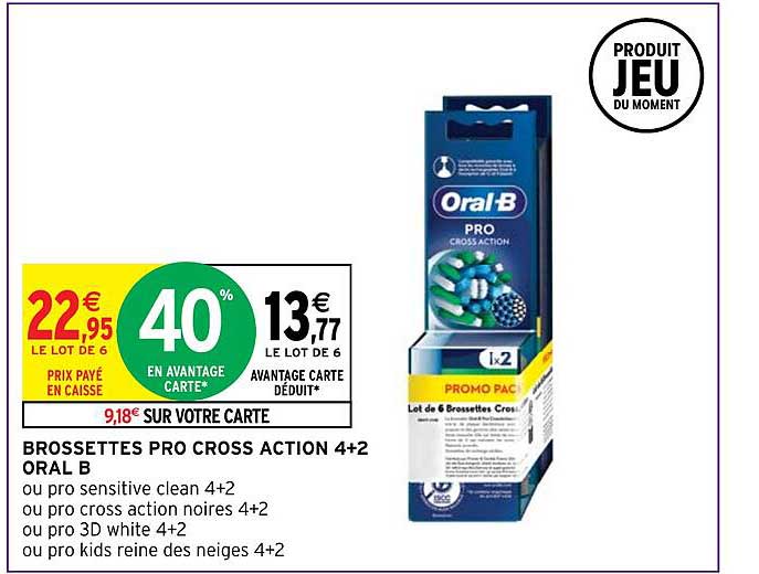 brossettes pro cross action 4+2 oral b