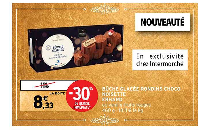 Bûche Glacée Rondins Choco Noisette Erhard