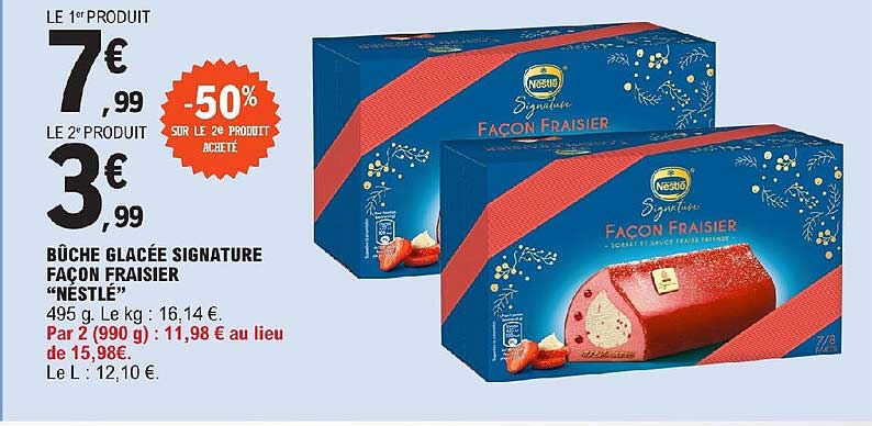 bûche glacée signature façon fraisier "nestlé"