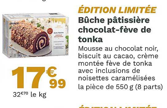 bûche pâtissière chocolat-fève de tonka