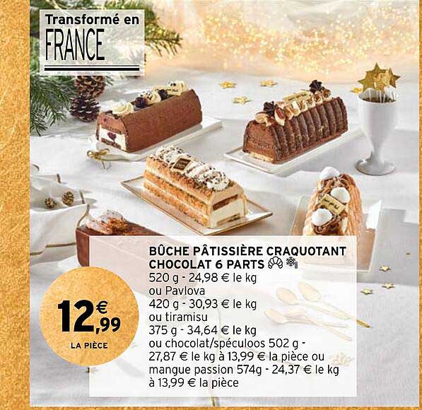 bûche pâtissière craquotant chocolat 6 parts
