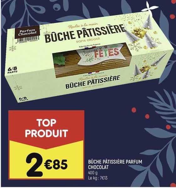 bûche pâtissière parfum chocolat