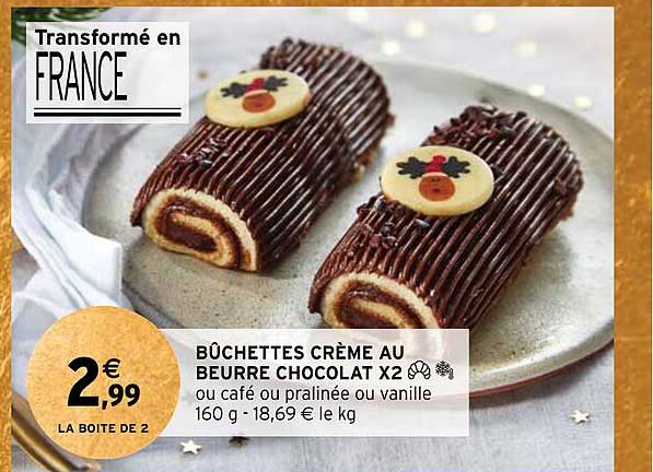 Bûchettes Crème Au Beurre Chocolat X2
