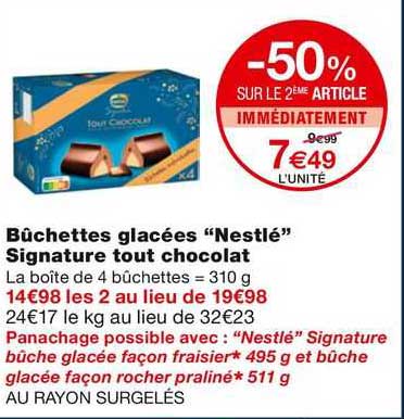 Buchettes Glacees "nestle" Signature Tout  Chocolat