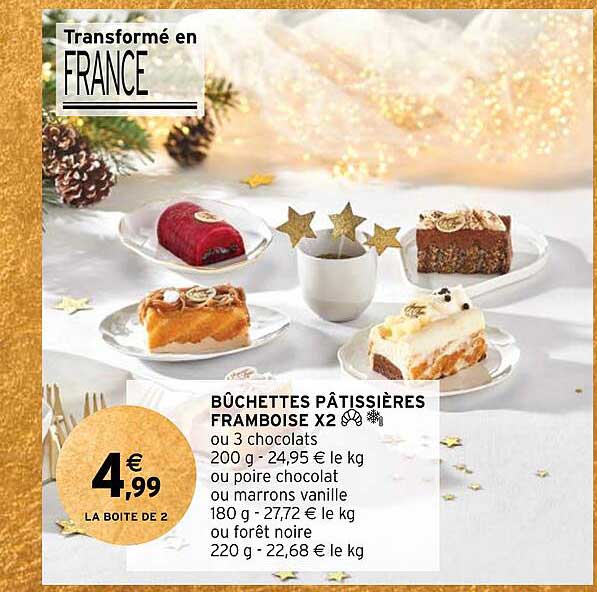 Bûchettes Pâtissières Framboise X2