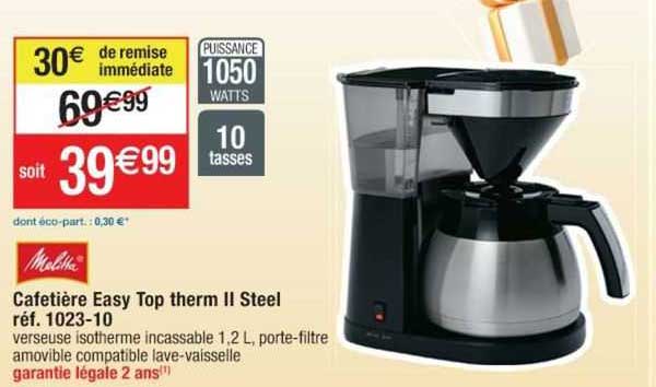 cafetière easy top therm II steel melitta
