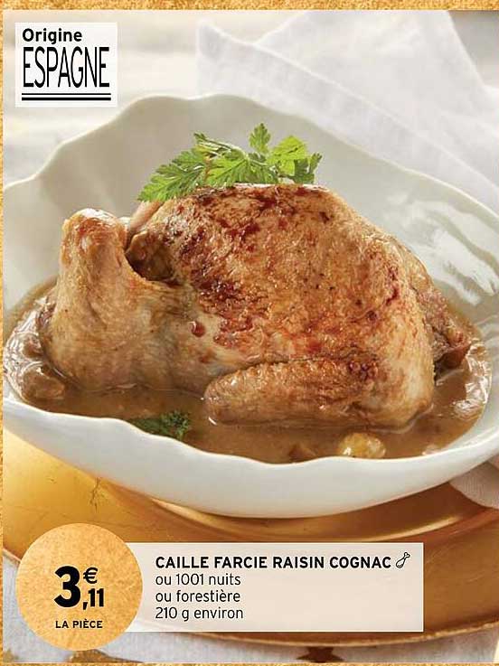 caille farcie raisin cognac