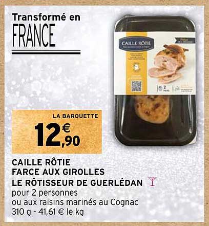 caille rôtie farce aux girolles le rôtisseur de guerlédan