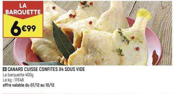 Canard Cuisse Confites X4 Sous Vide