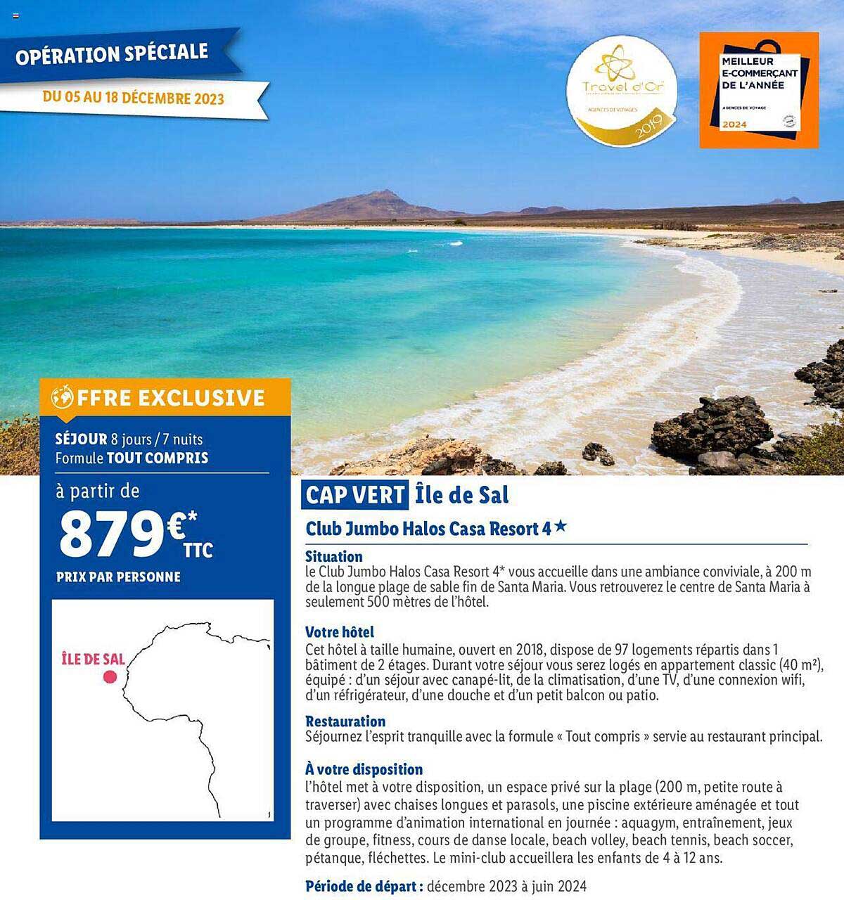 cap vert île de sal : club jumbo halos casa resort 4*