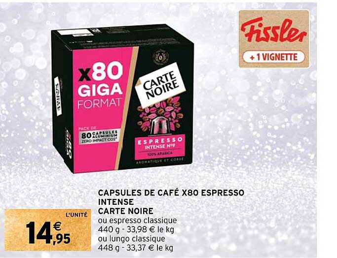 capsules de café x80 espresso intense carte noire