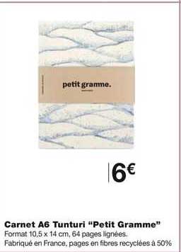 carnet a6 tunturi "petit gramme"