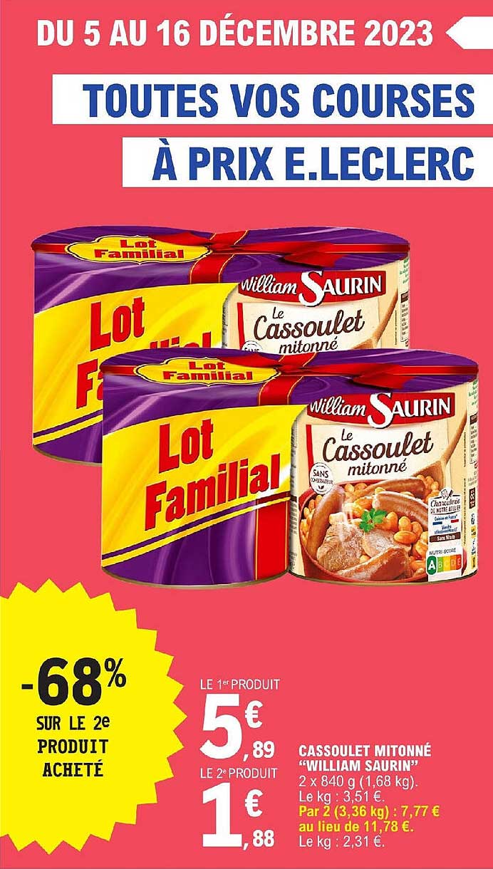 cassoulet mitonné "william saurin"