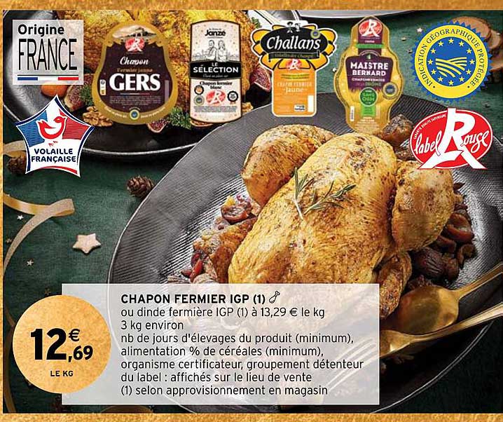 chapon fermier igp