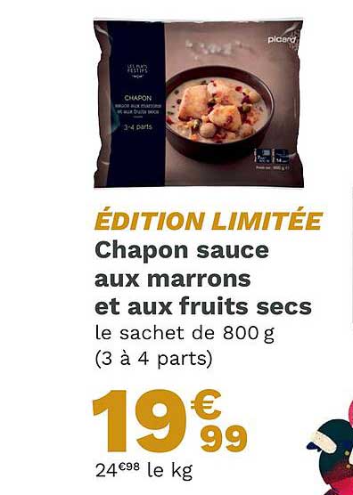 chapon sauce aux marrons et aux fruits secs