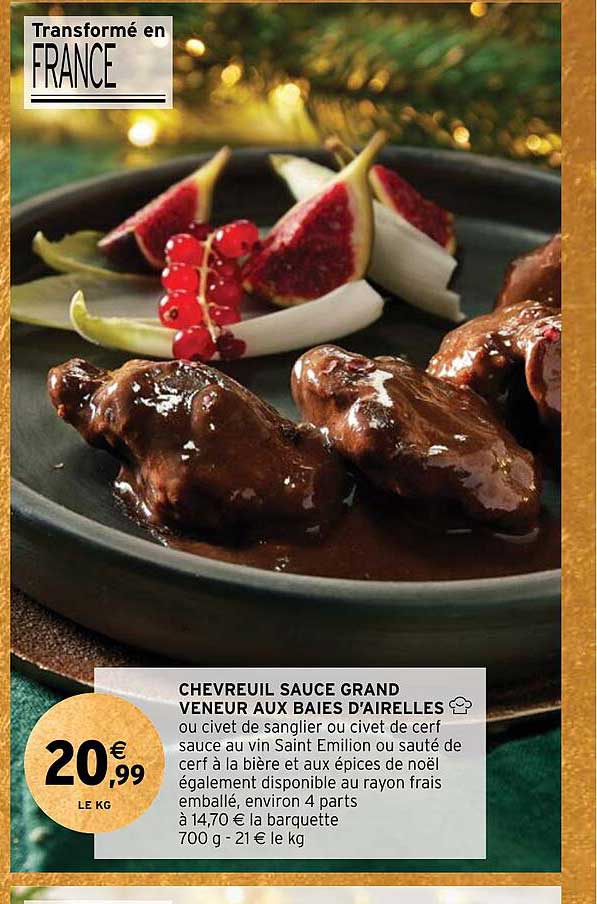 chevreuil sauce grand veneur aux baies d'airelles