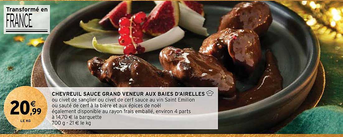 chevreuil sauce grand veneur aux baies d'airelles