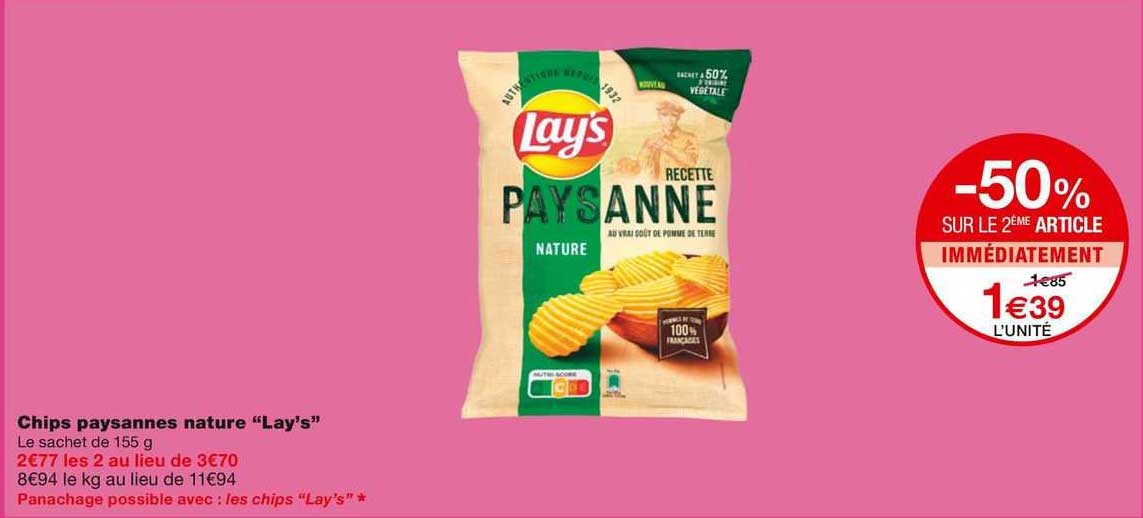 Chips Paysannes Nature "lay's"