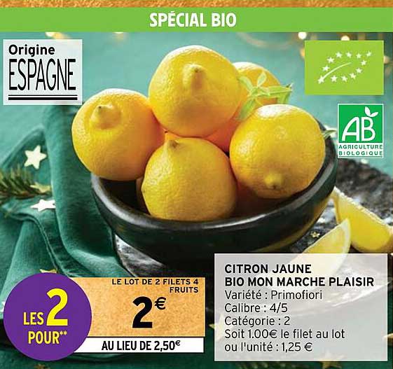 citron jaune bio mon marché plaisir